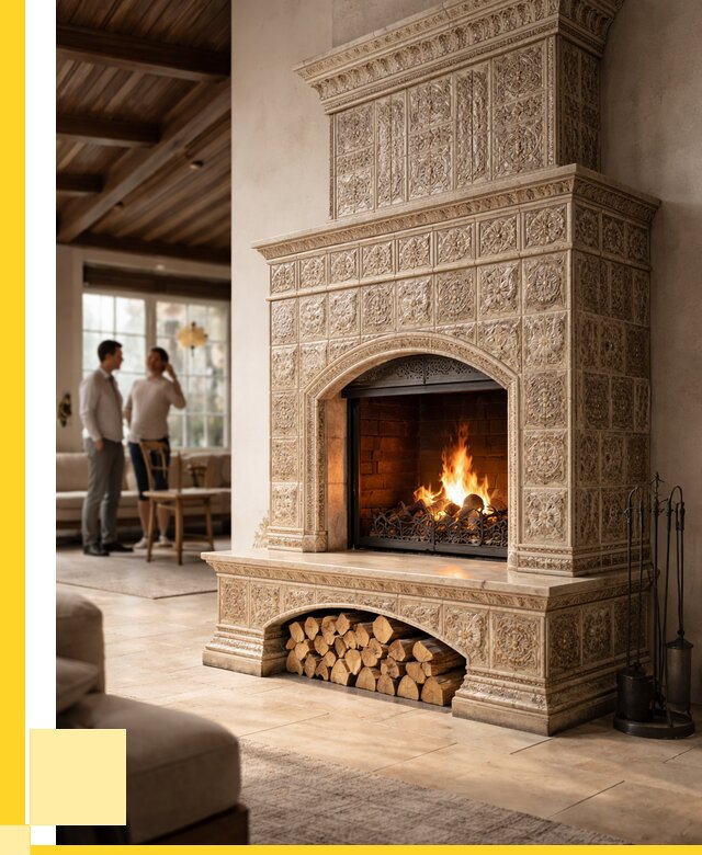 Купить изразцовый камин в Новом Уренгое от 259950 р. | ЭриданНвг