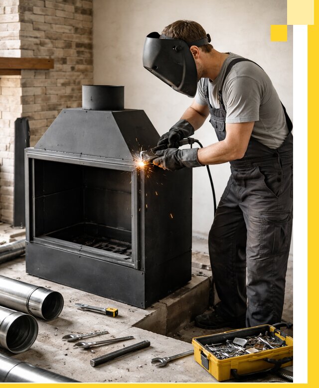 Продажа и установка металлических каминов в Новом Уренгое под ключ