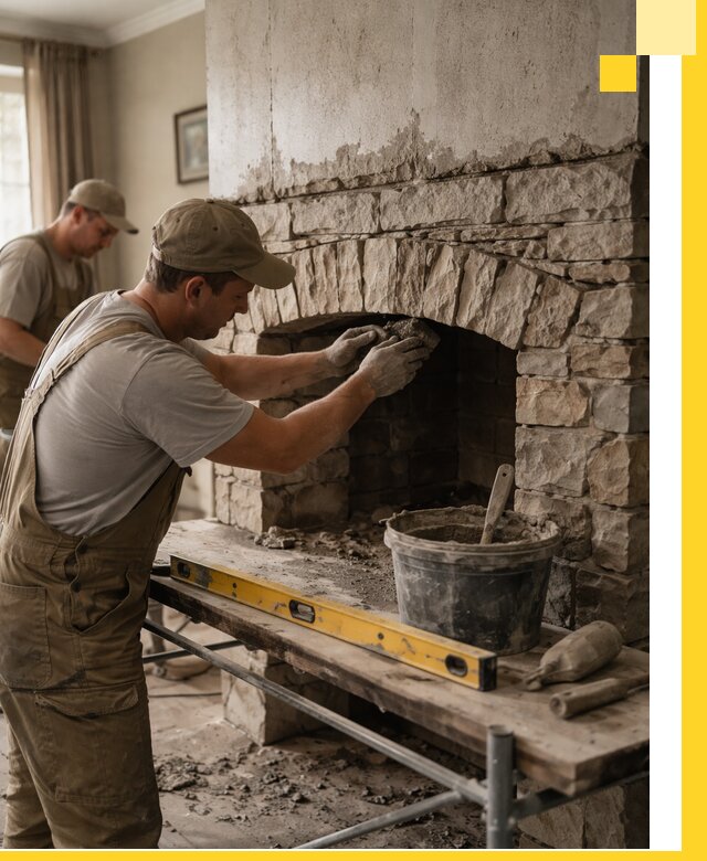 Изготовление каминов под ключ в Новом Уренгое, монтаж и отделка