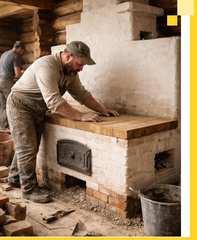 Проектирование и установка русской печи с лежанкой в Новом Уренгое