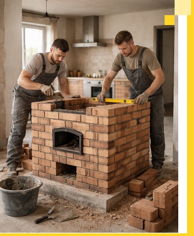 Установка и монтаж печей в частном доме в Новом Уренгое под ключ