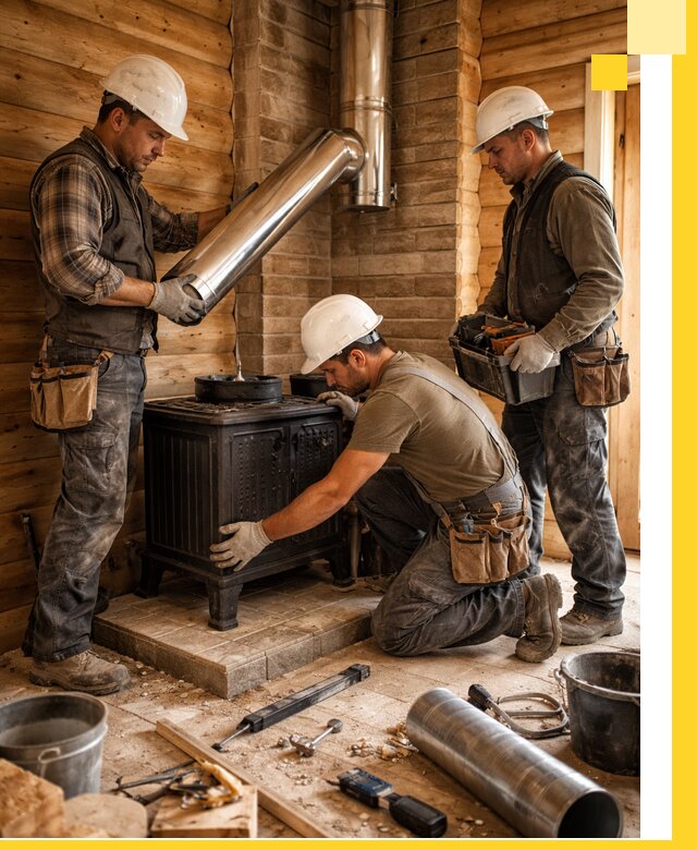 Профессиональный монтаж банных печей и дымоходов в Новом Уренгое