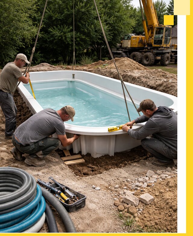 Установка и монтаж композитных бассейнов под ключ в Новом Уренгое