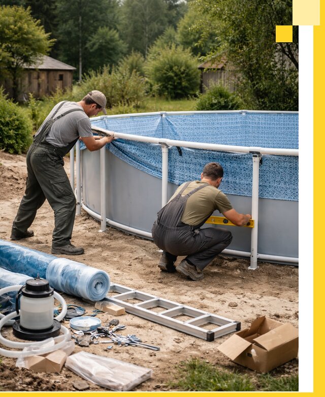 Установка и монтаж каркасных бассейнов в Новом Уренгое под ключ