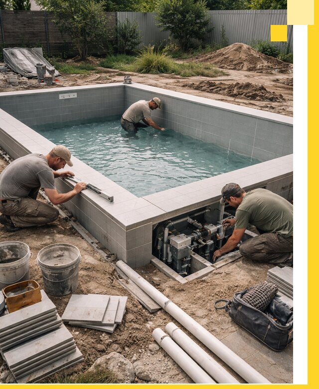 Строительство и монтаж бассейнов для дачи под ключ в Новом Уренгое