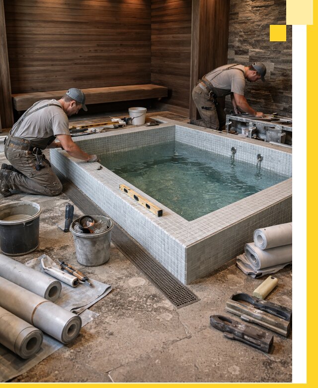 Установка и строительство бассейнов для сауны в Новом Уренгое