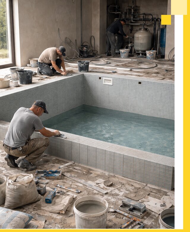 Строительство и монтаж бассейнов в помещении в Новом Уренгое