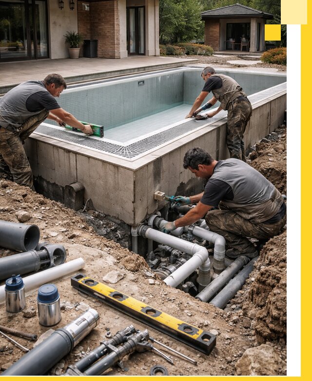 Строительство переливных бассейнов в Новом Уренгое под ключ