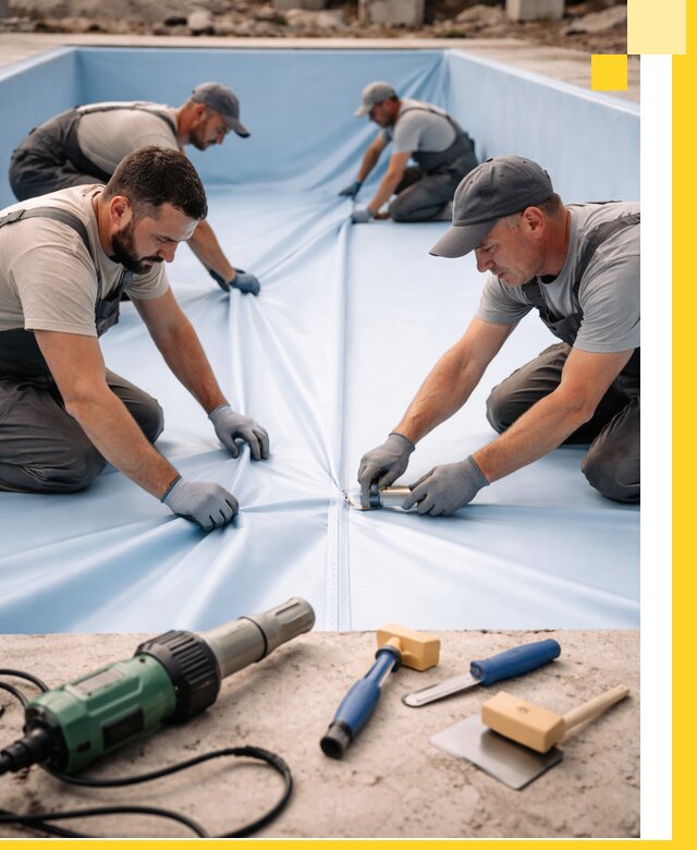 ПВХ пленка для бассейнов с монтажом и гарантией в Новом Уренгое