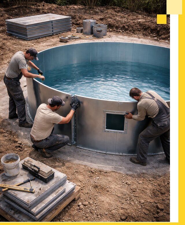 Круглые бассейны под ключ в Новом Уренгое проектирование и монтаж