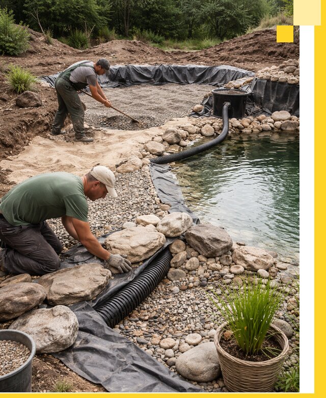 Строительство природных бассейнов и озер в Новом Уренгое под ключ