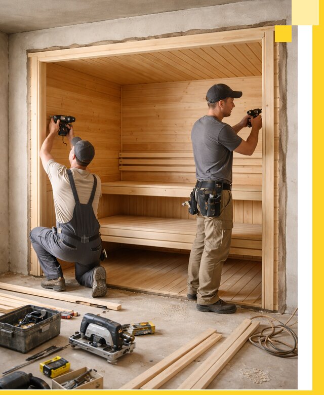 Монтаж саун под ключ в Новом Уренгое — проектирование и установка