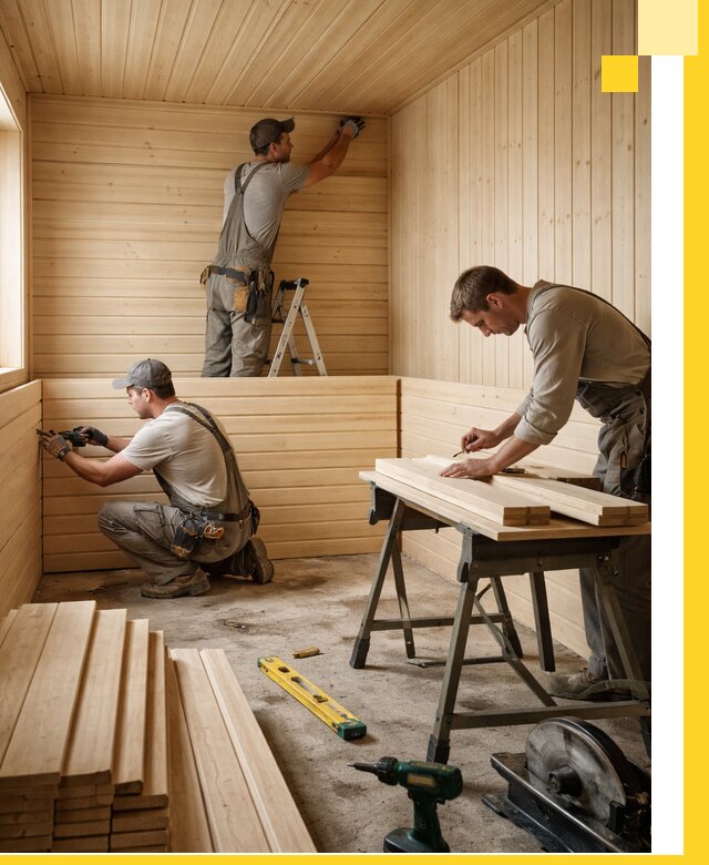 Обшивка саун в Новом Уренгое из натуральной древесины под ключ