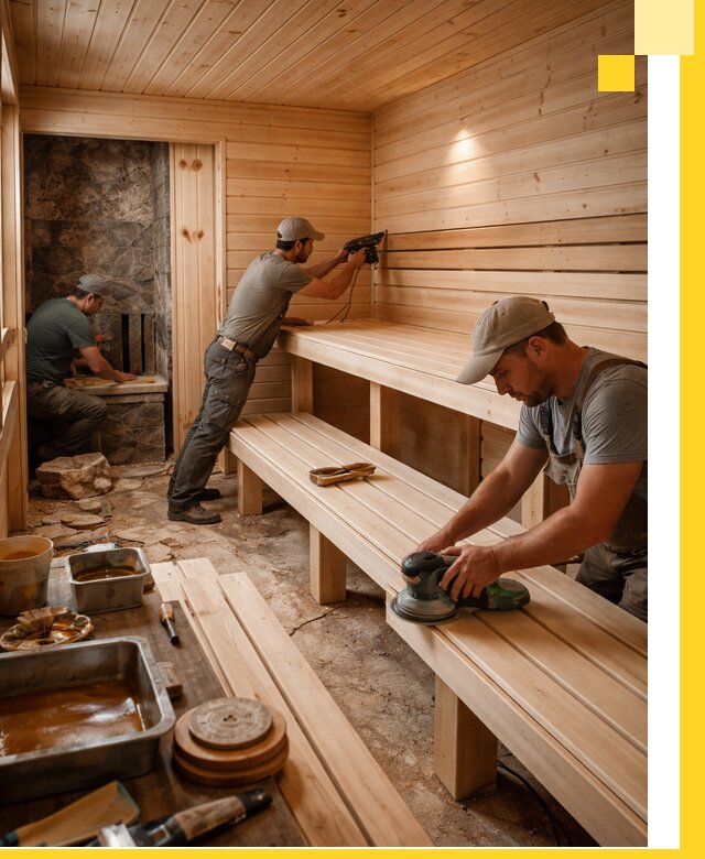 Профессиональная отделка бань в Новом Уренгое под ключ, с гарантией