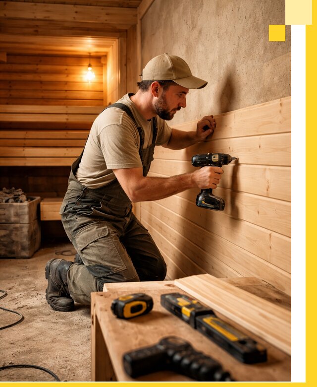 Профессиональная внутренняя отделка бани в Новом Уренгое под ключ