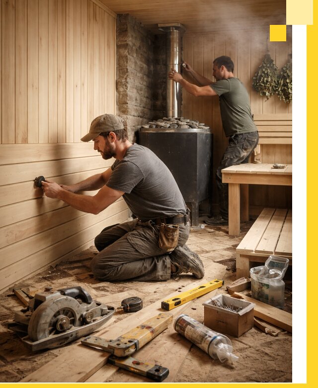 Полное строительство и оснащение парных под ключ в Новом Уренгое