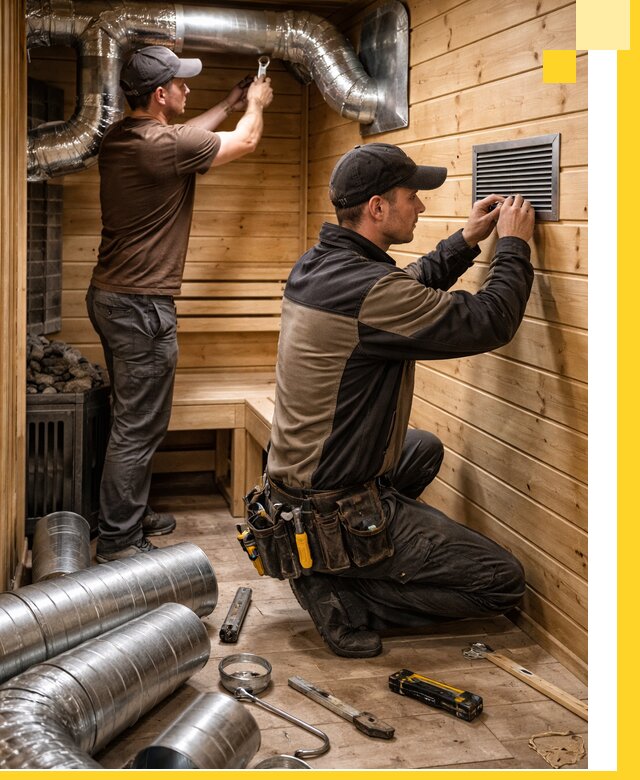 Проектирование и монтаж вентиляции бани в Новом Уренгое под ключ