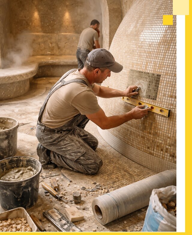 Хамам под ключ в Новом Уренгое: проектирование, строительство, отделка