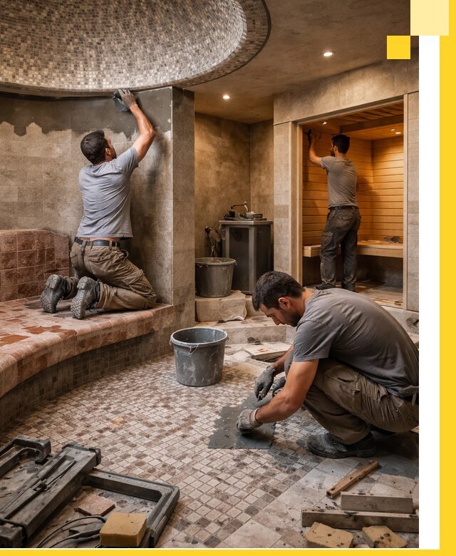 Проект и строительство хамама бани и сауны под ключ в Новом Уренгое