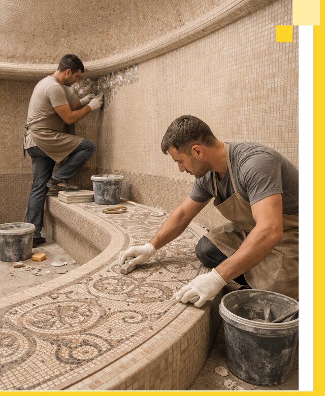 Плитка для хамама в Новом Уренгое, укладка, подбор и поставка